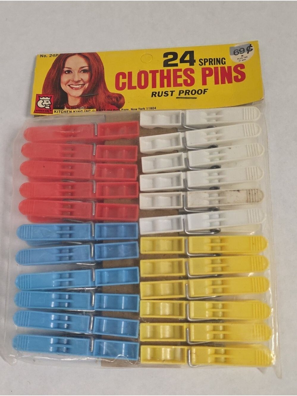 MCM Vtg 1971 Clothes Pins (23 pk) - Original Factory Packaging Kitchen King Inc